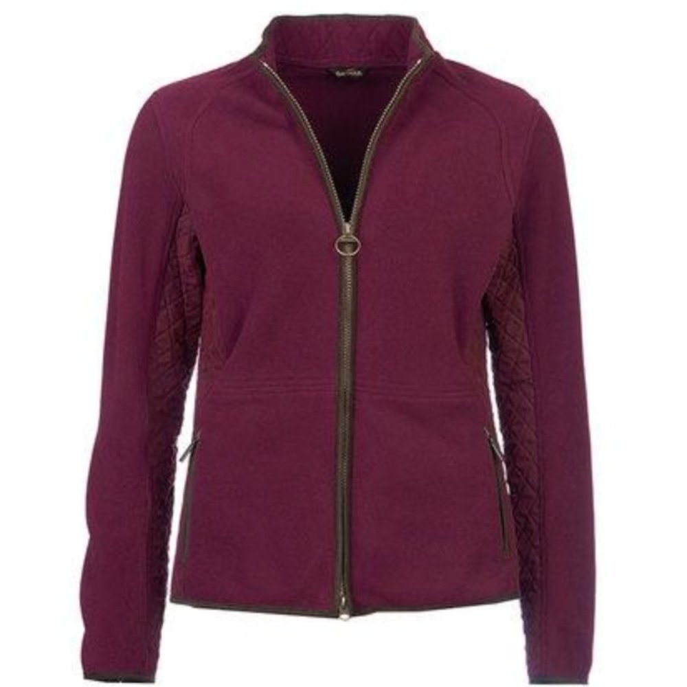 Barbour Triplebar fleece jacket, Wine US 4, UK 8